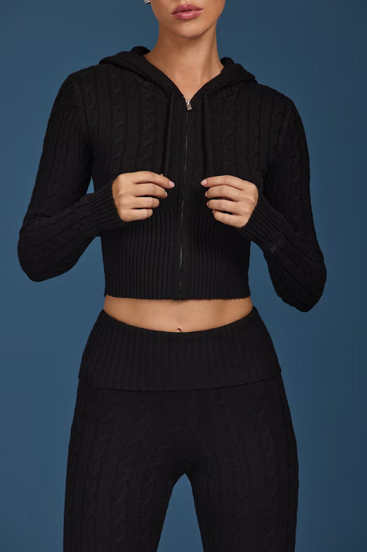 Black Cable Knit Sweater